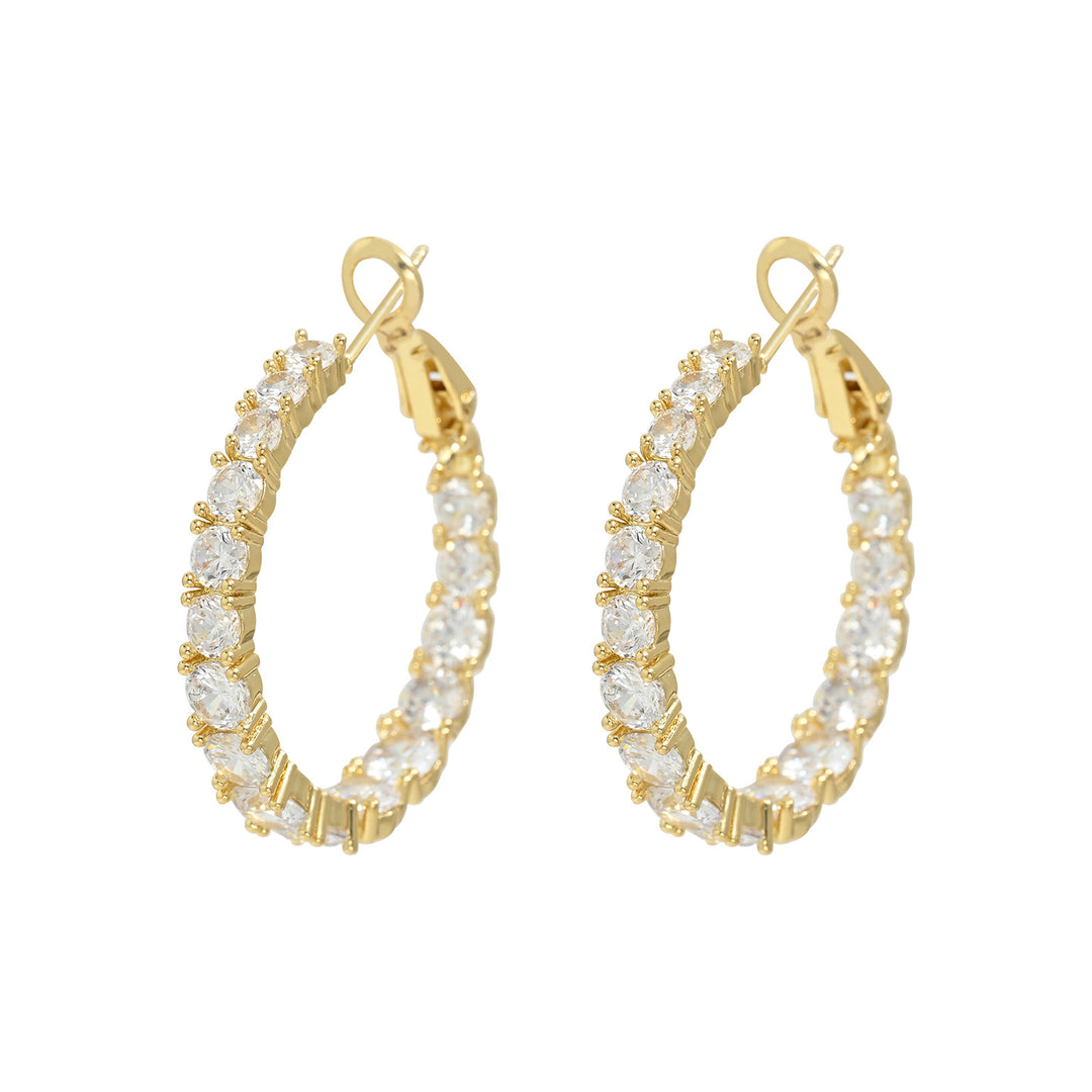 Sparkly Cubic Zirconia Hoop Earrings