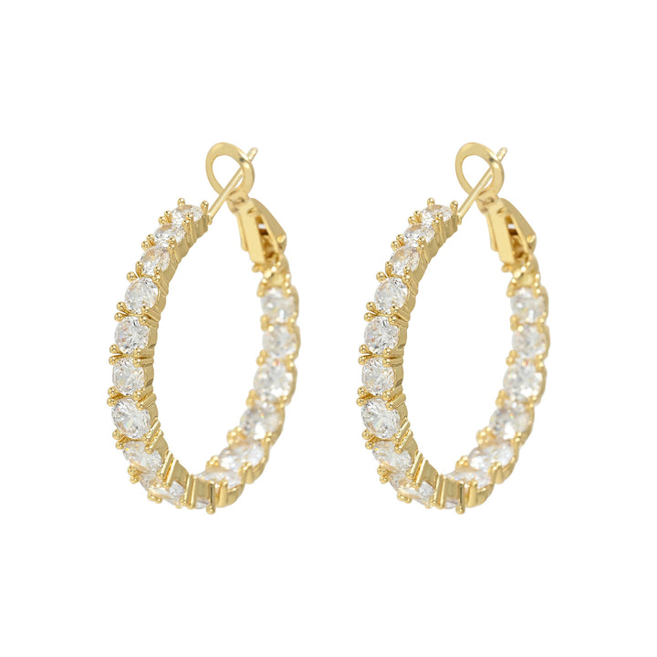 Sparkly Cubic Zirconia Hoop Earrings