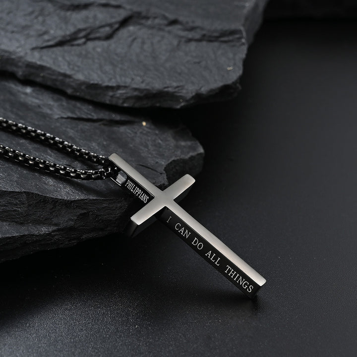 Minimalist Stainless Steel Cross Pendant Necklace