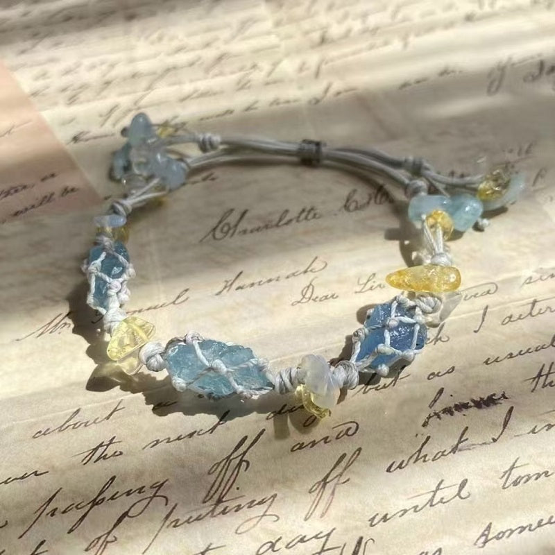 Handwoven Floral Crystal Bracelet