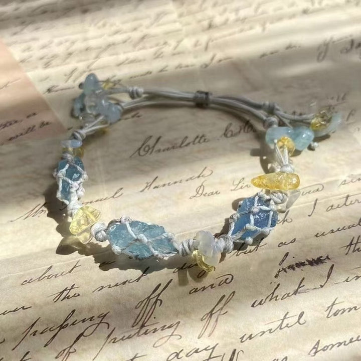 Handwoven Floral Crystal Bracelet