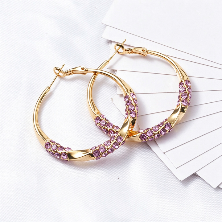Twisted Sparkle Hoop Earrings