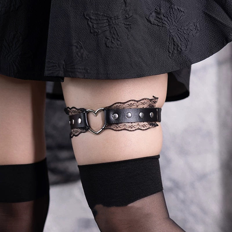Heart Lace Thigh Garter Club Daily Accessory