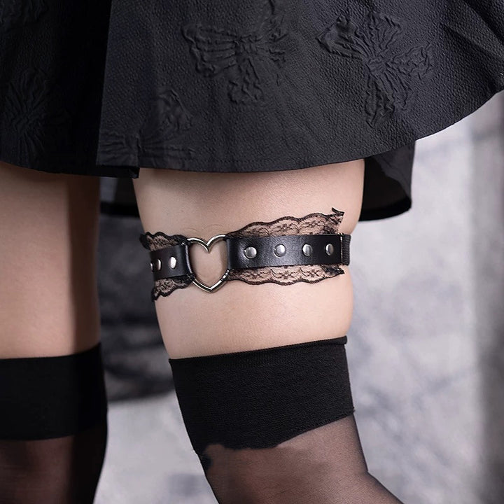 Heart Lace Thigh Garter Club Daily Accessory