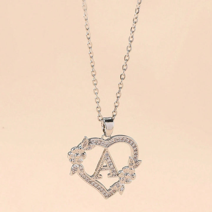 Letter Heart Pendant Necklace
