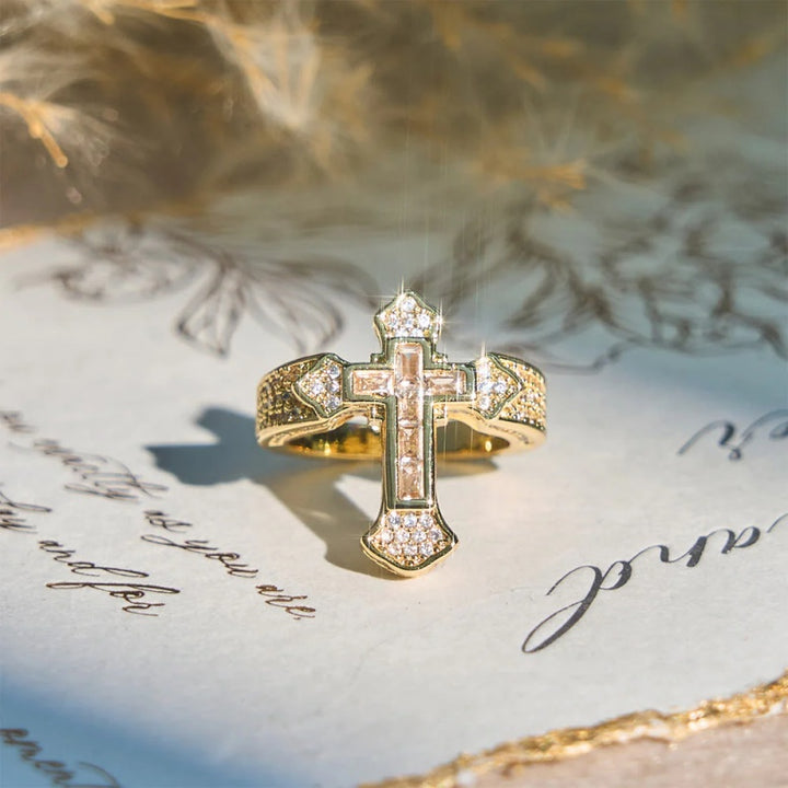 Cross Cubic Zirconia Ring