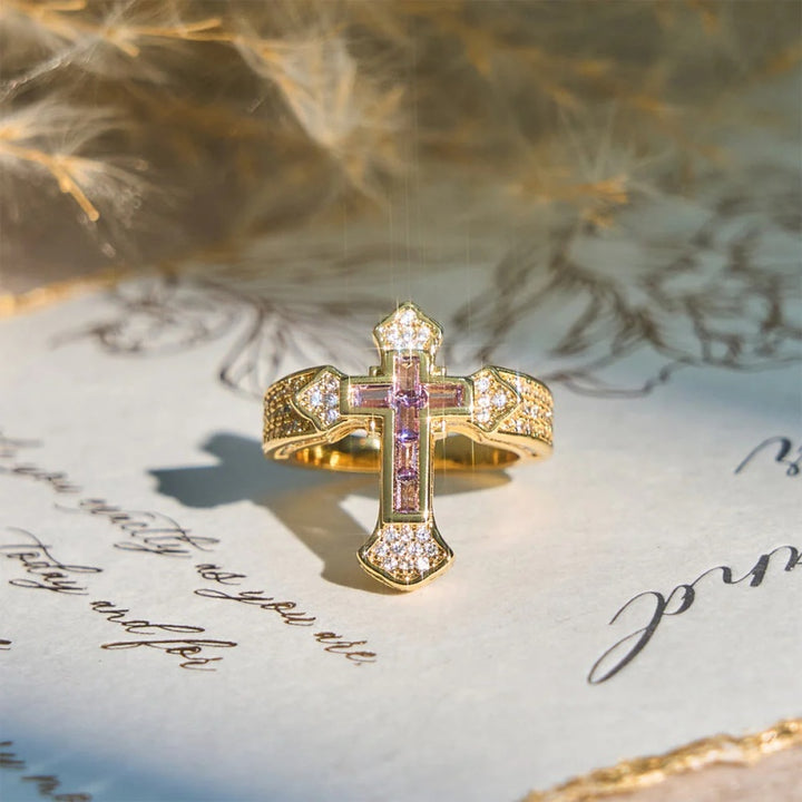 Cross Cubic Zirconia Ring