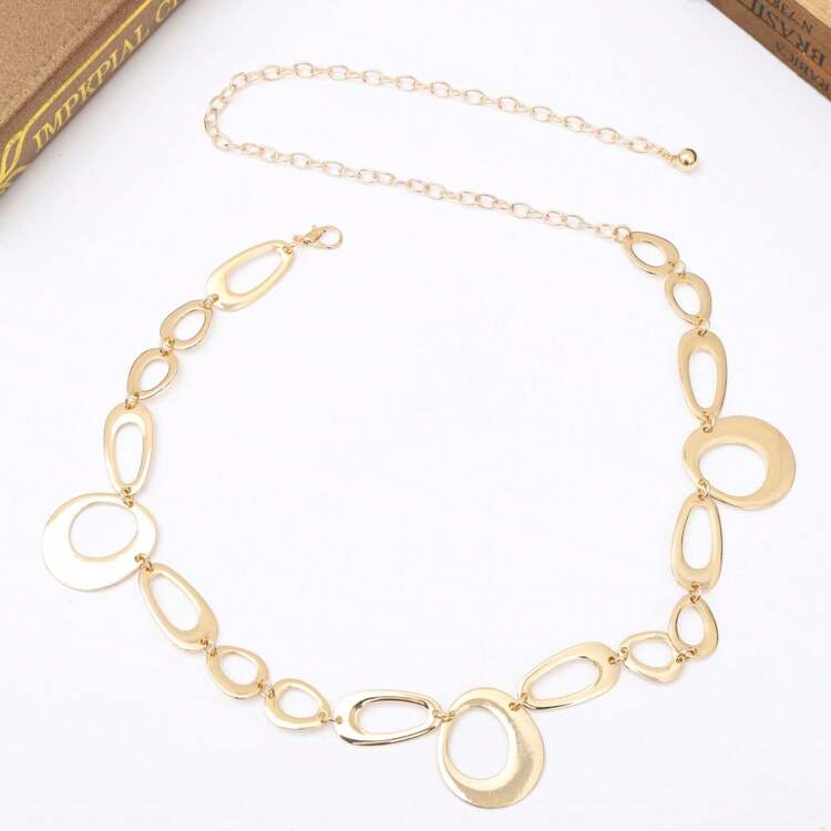 Geometric Oval Waist Chain Daily Outfit Accessory