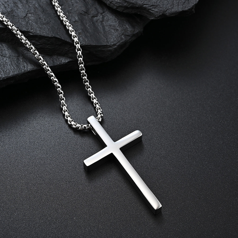 Minimalist Stainless Steel Cross Pendant Necklace