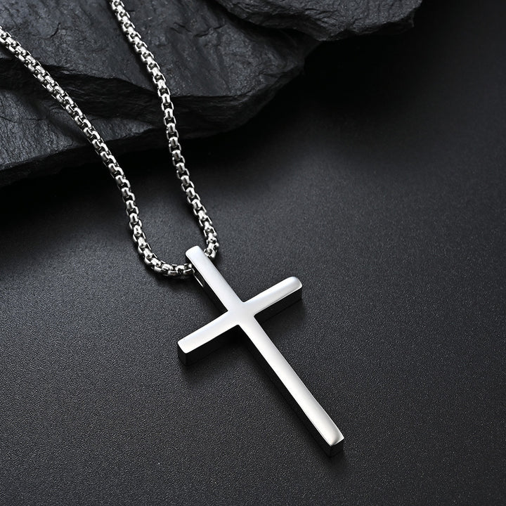 Minimalist Stainless Steel Cross Pendant Necklace