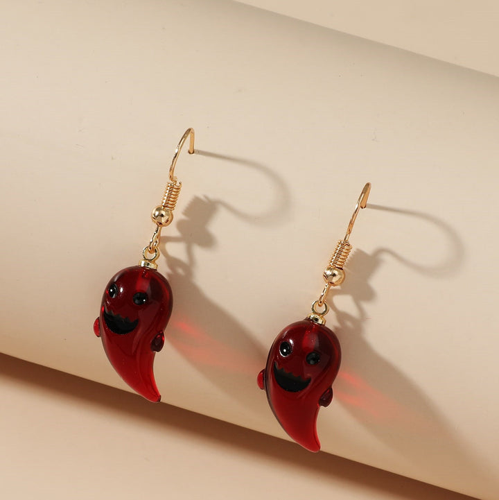 Cute Ghost Charm Drop Hook Earrings