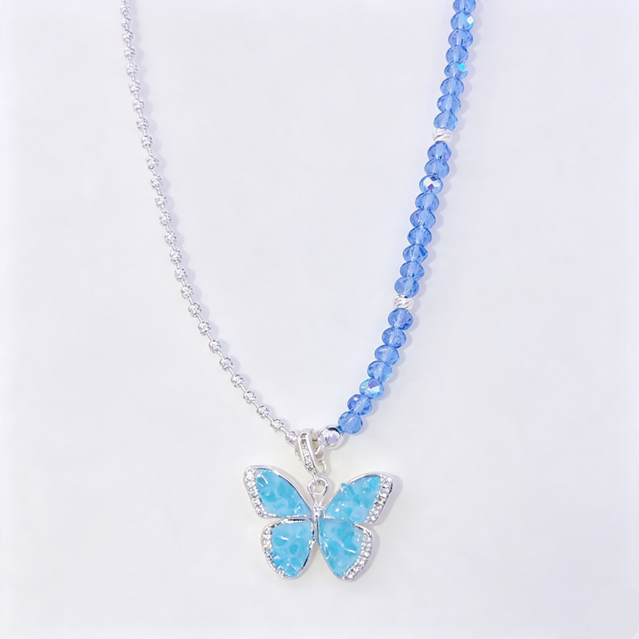Blue Zircon Butterfly Necklace