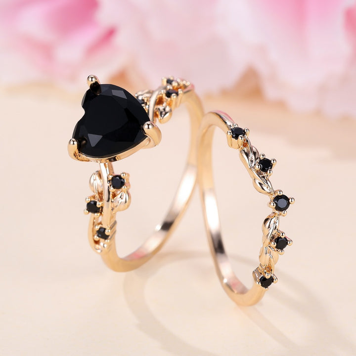 Heart Zircon Stackable Ring Set for Couples