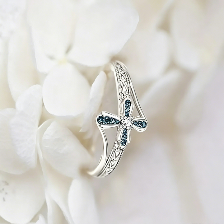 Cross Zircon Ring with Inspirational Engraving