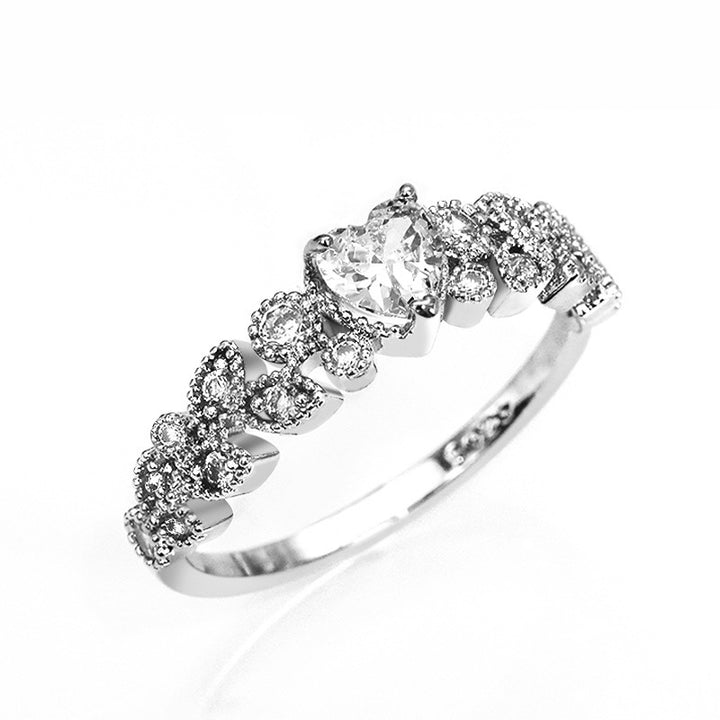 Heart Zircon Halo Ring for Women