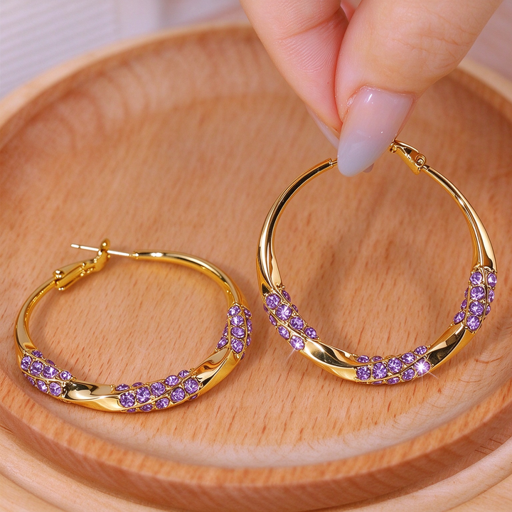 Twisted Sparkle Hoop Earrings