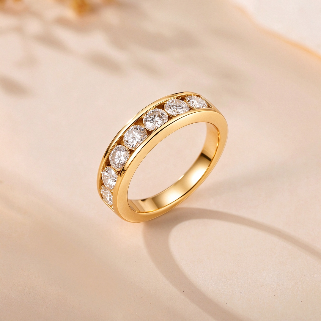 Moissanite Channel Set Everyday Ring