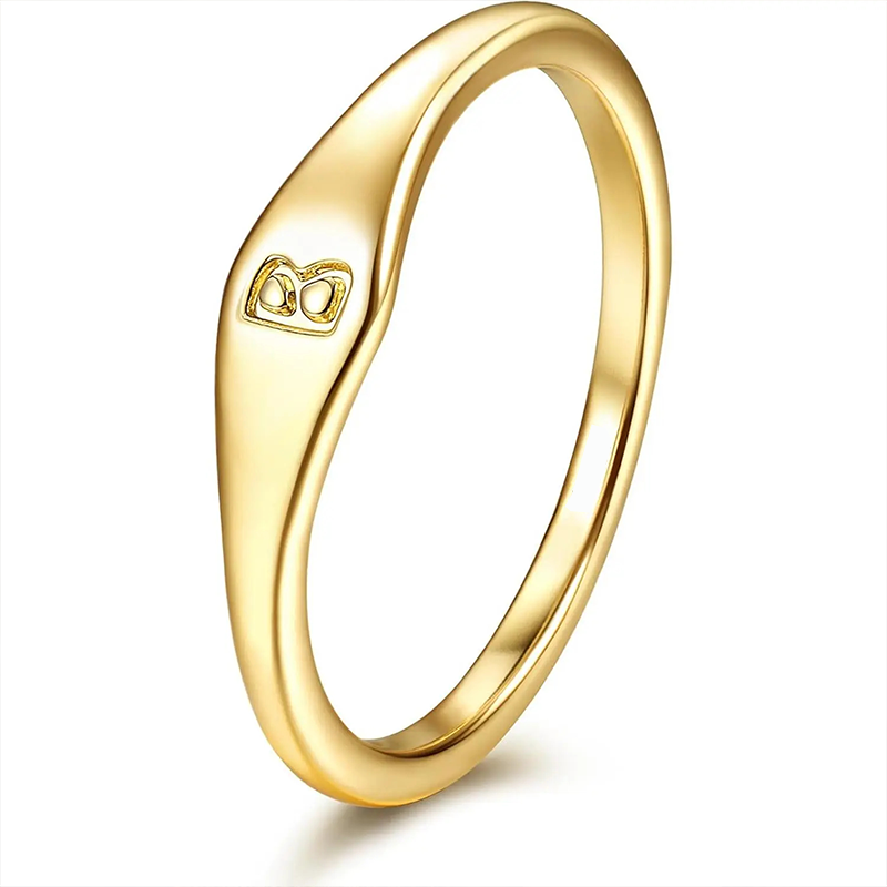 Initial Letter Stackable Ring Daily Wear