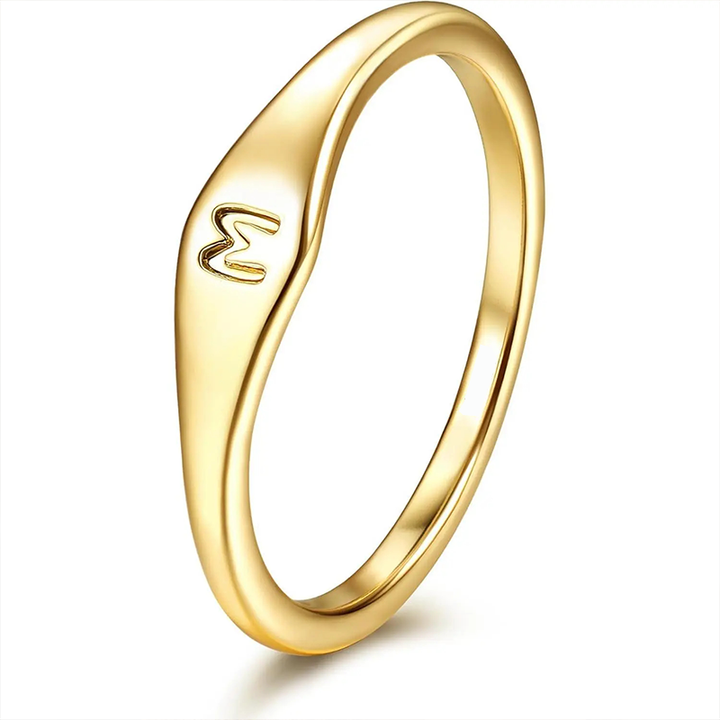 Initial Letter Stackable Ring Daily Wear