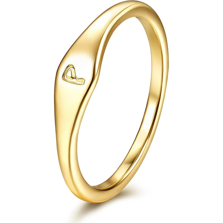 Initial Letter Stackable Ring Daily Wear