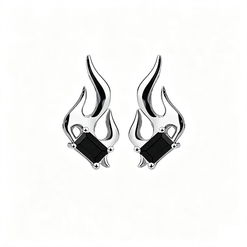 Trendy Flame Zircon Ear Studs