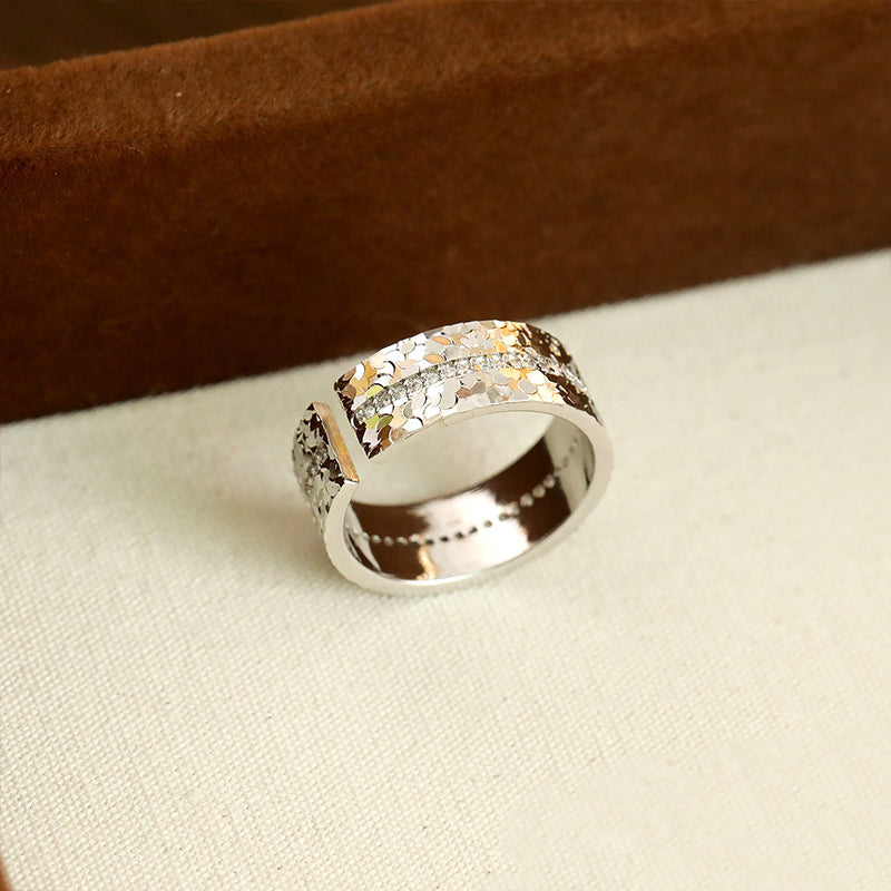 Hammered Open Band Statement Ring
