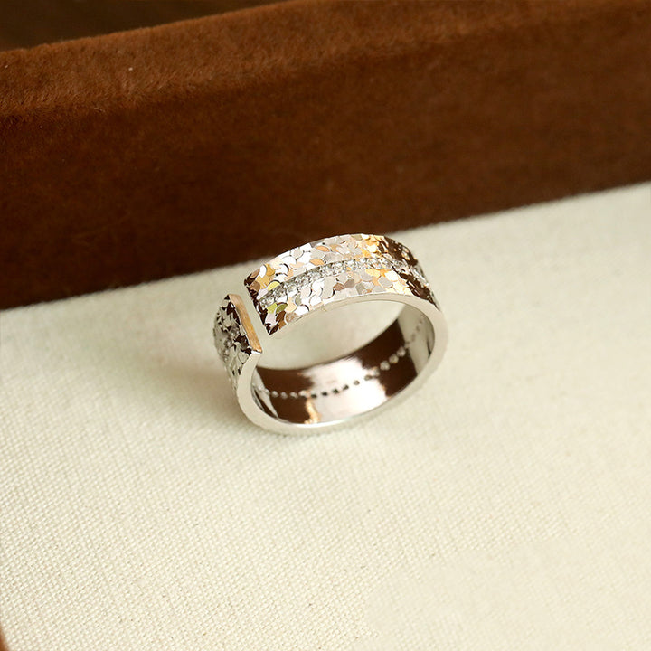 Hammered Open Band Statement Ring