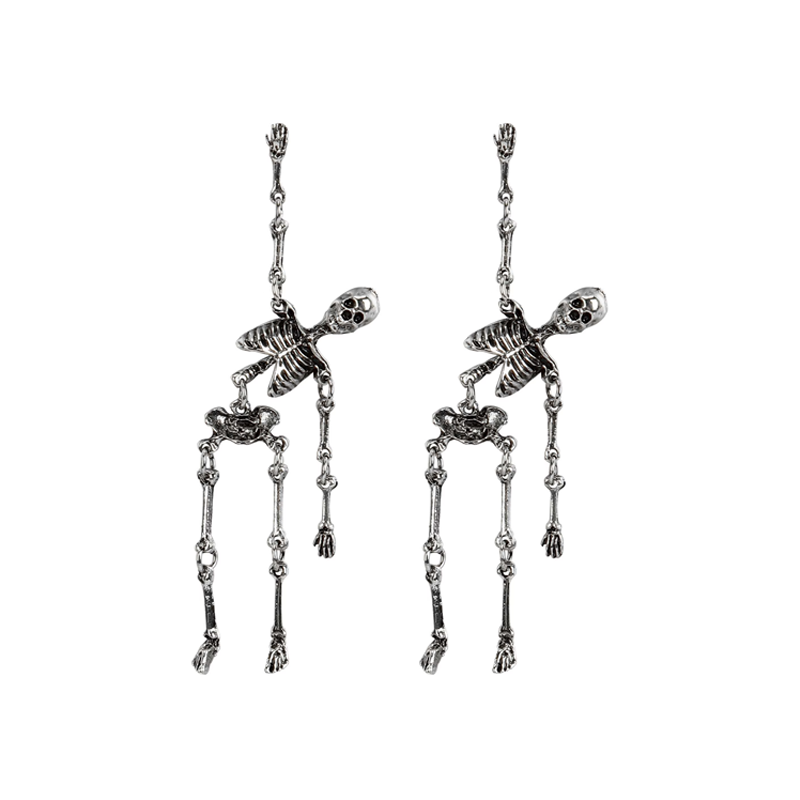 Articulated Skeleton Halloween Earrings