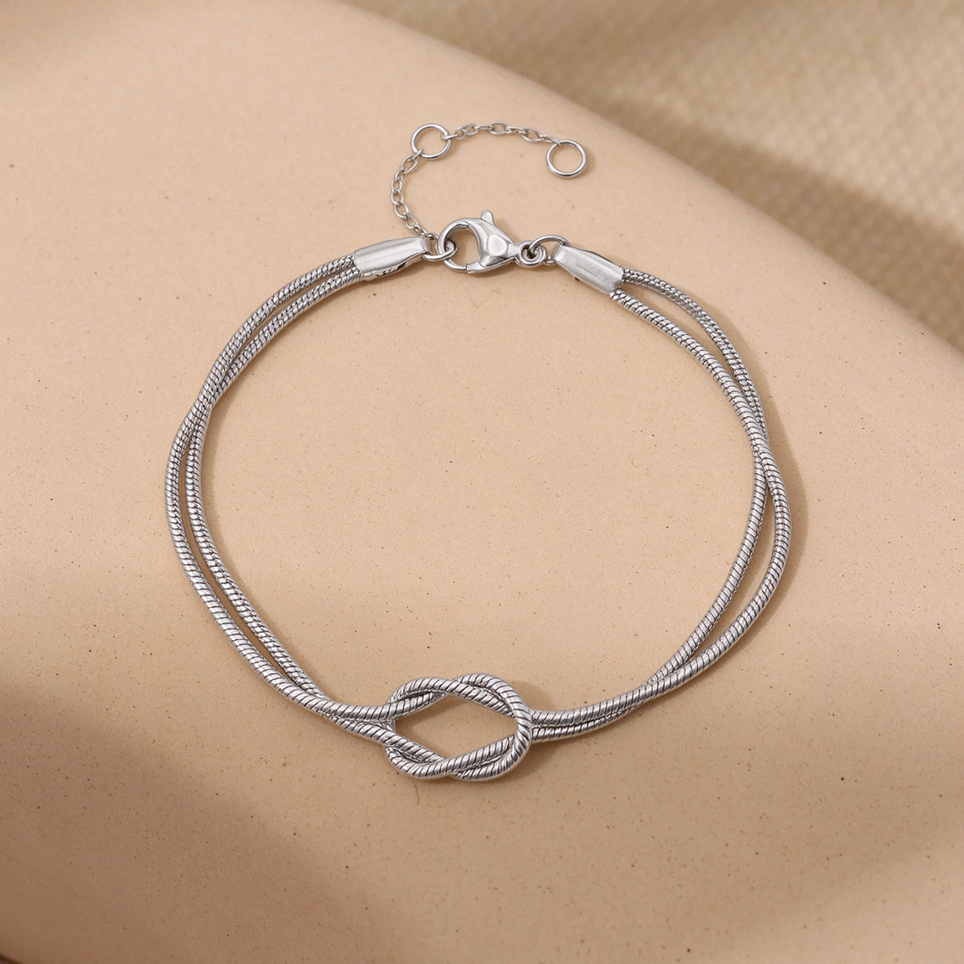 Double Strand Knot Snake Chain Bracelet