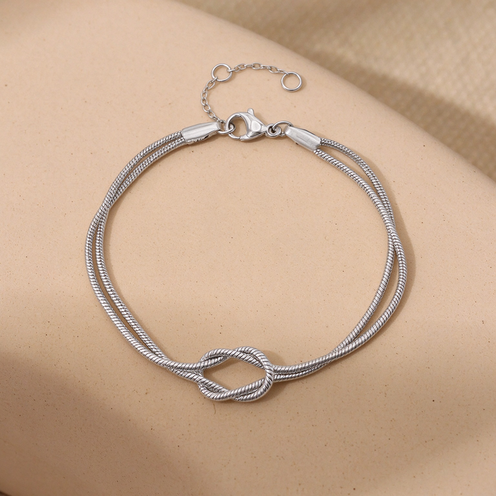 Double Strand Knot Snake Chain Bracelet