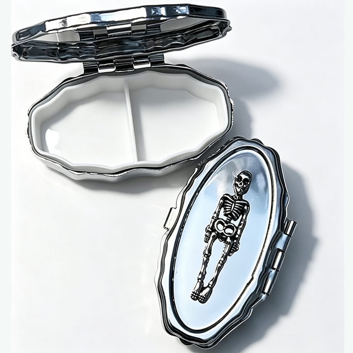 Skeleton Coffin Shaped Divided Jewelry Storage Ring Case