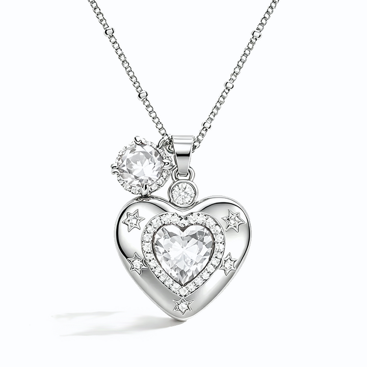 Sparkly CZ Heart Locket Women Accessories