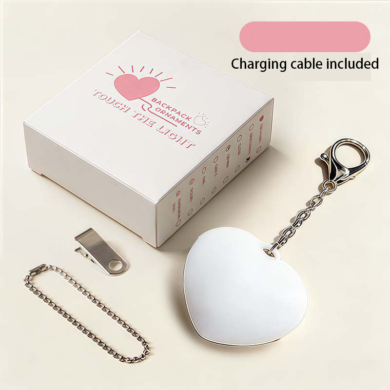 Touch Heart LED Bag Light Keychain Accessory