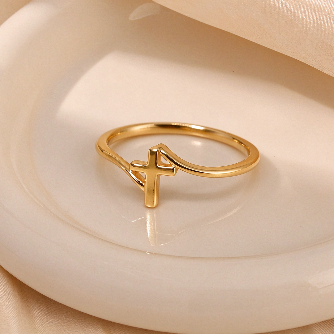 Minimalist Cross Ring for Everyday Faith