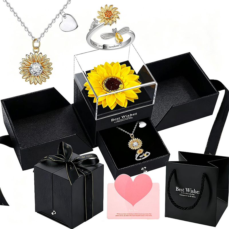 Sunflower Jewelry Set Complete Gift Box For Daily Gifting
