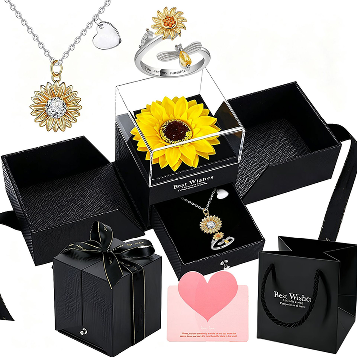 Sunflower Jewelry Set Complete Gift Box For Daily Gifting