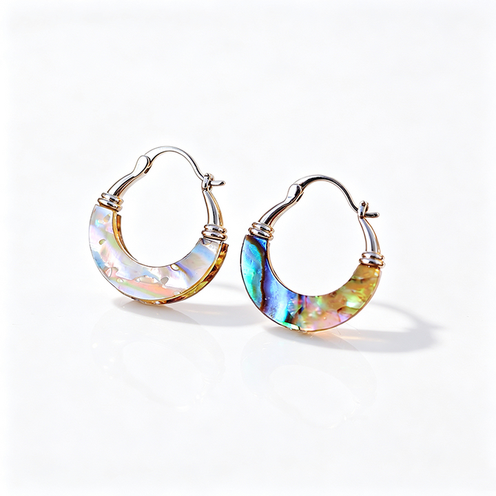 Abalone shell curved earrings