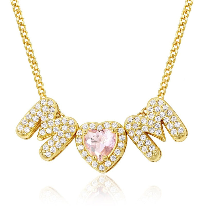 Birthstone MOM Heart Necklace