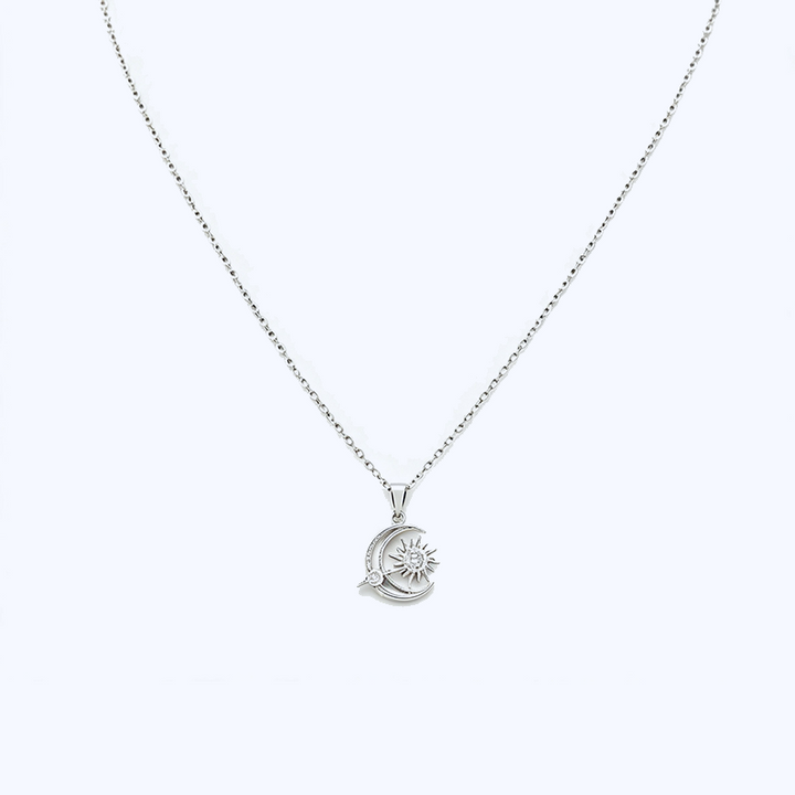 Sun Moon Star Zircon Pendant Necklace