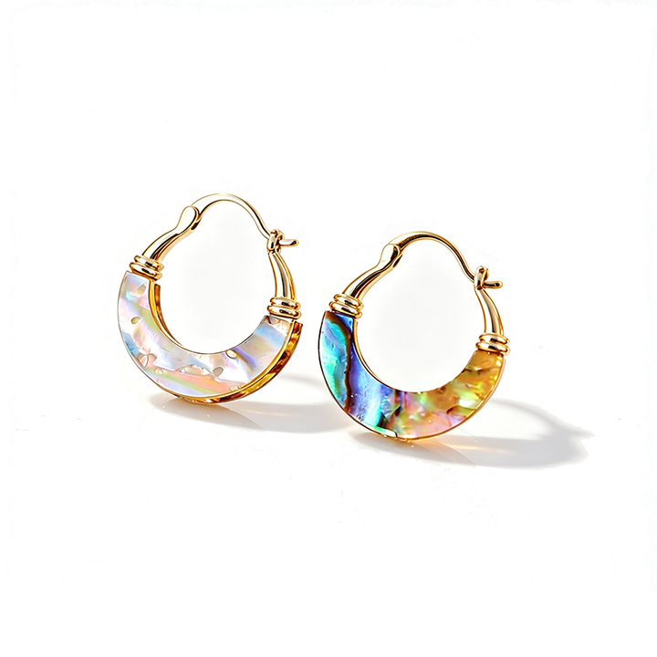 Abalone shell curved earrings