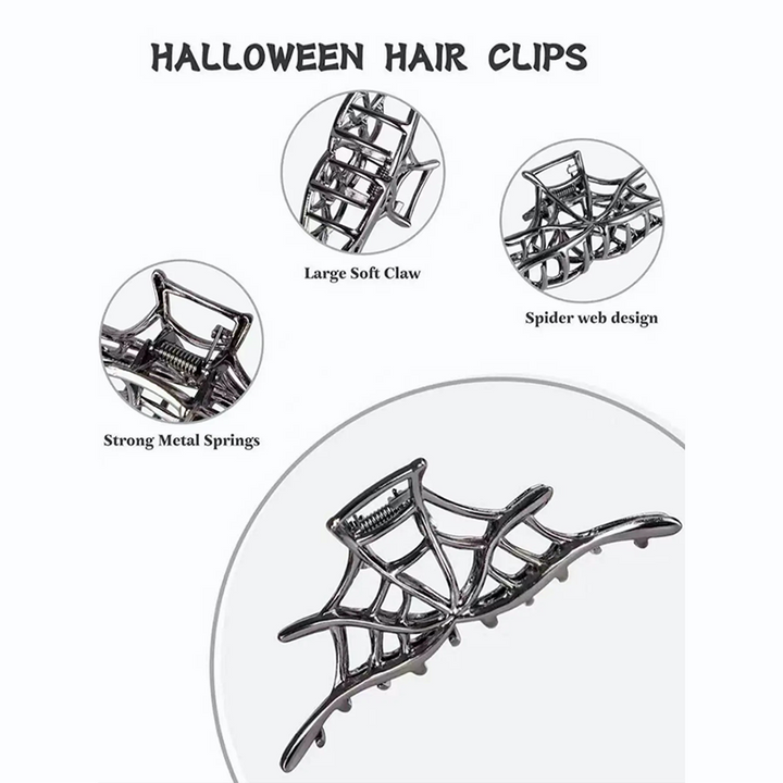 Halloween Spider Skeleton Hand Hair Claw Set