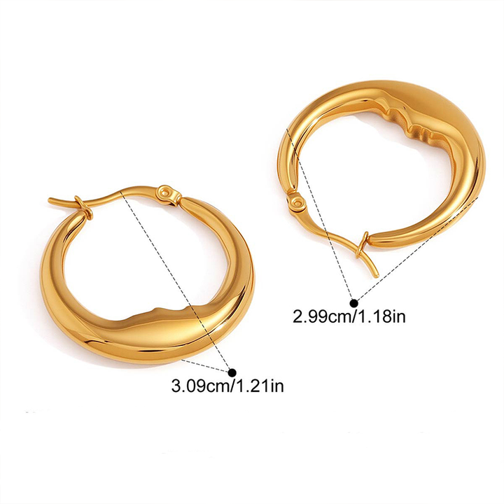 Polished Curved Moon Shape Huggie Hoop Earrings