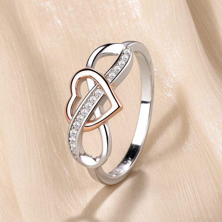 Intertwined Heart Infinity Ring