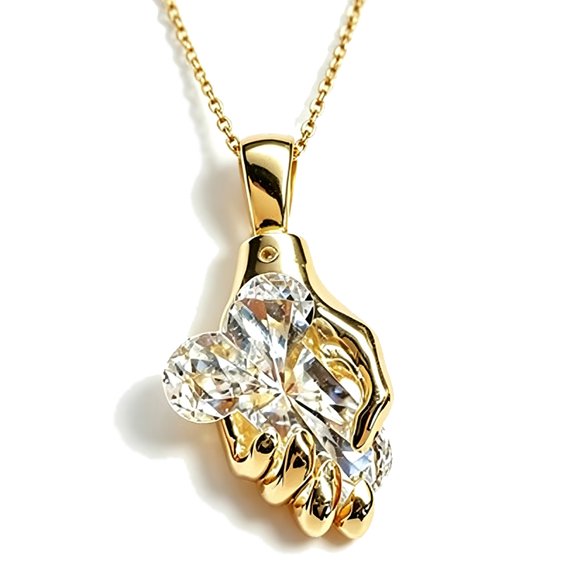 Hand of Fate Zircon Pendant Necklace