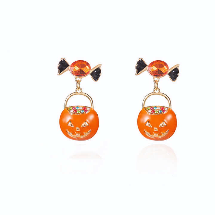 Ghost Pumpkin Halloween Drop Earrings
