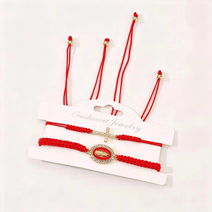 Virgin Mary Cross Bracelet Set