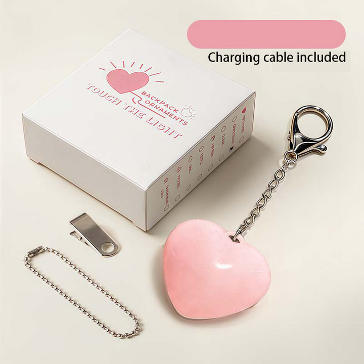 Touch Heart LED Bag Light Keychain Accessory