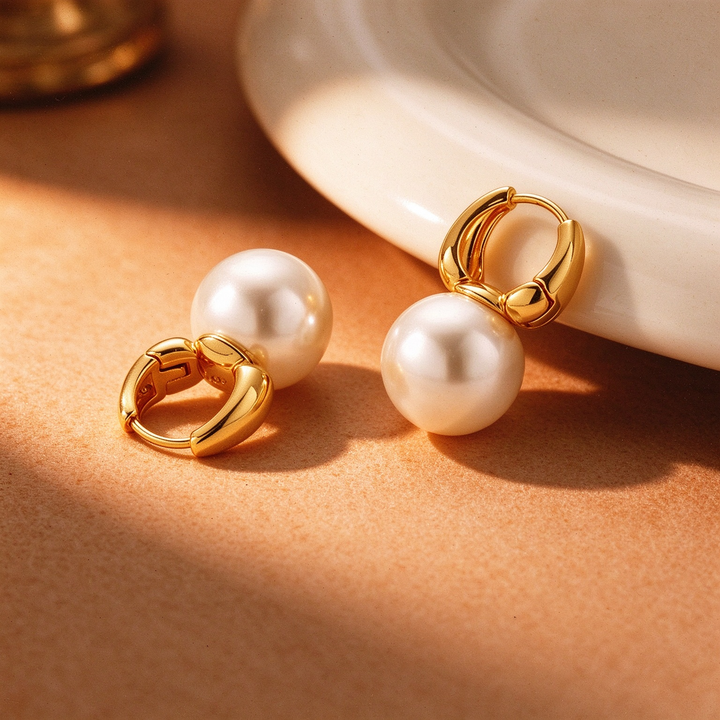 Pearl Drop Huggie Earrings for Everyday