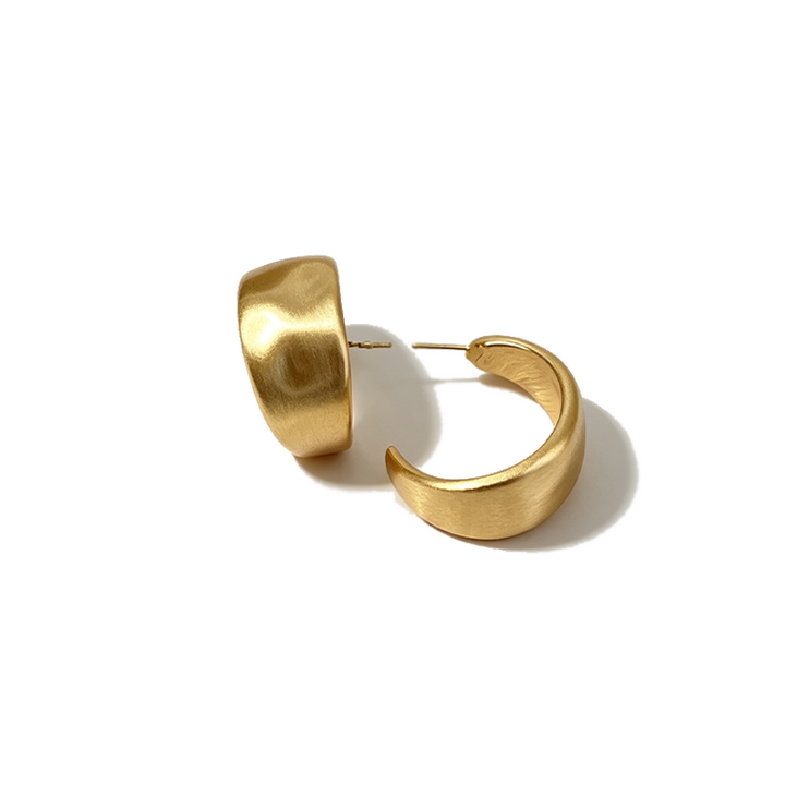 Sculptural Wide C Hoop Earrings Everyday Jewelry