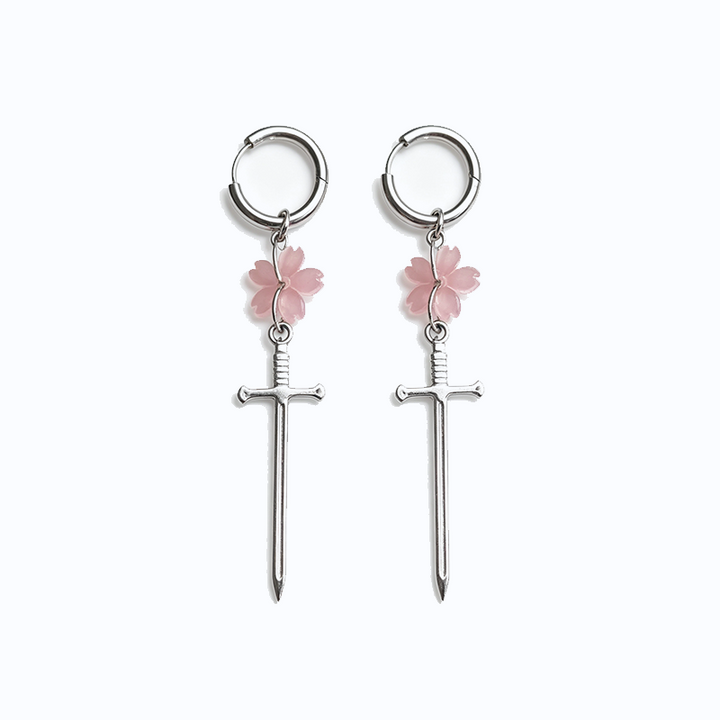 Sakura Sword Charm Gothic Dangle Earrings